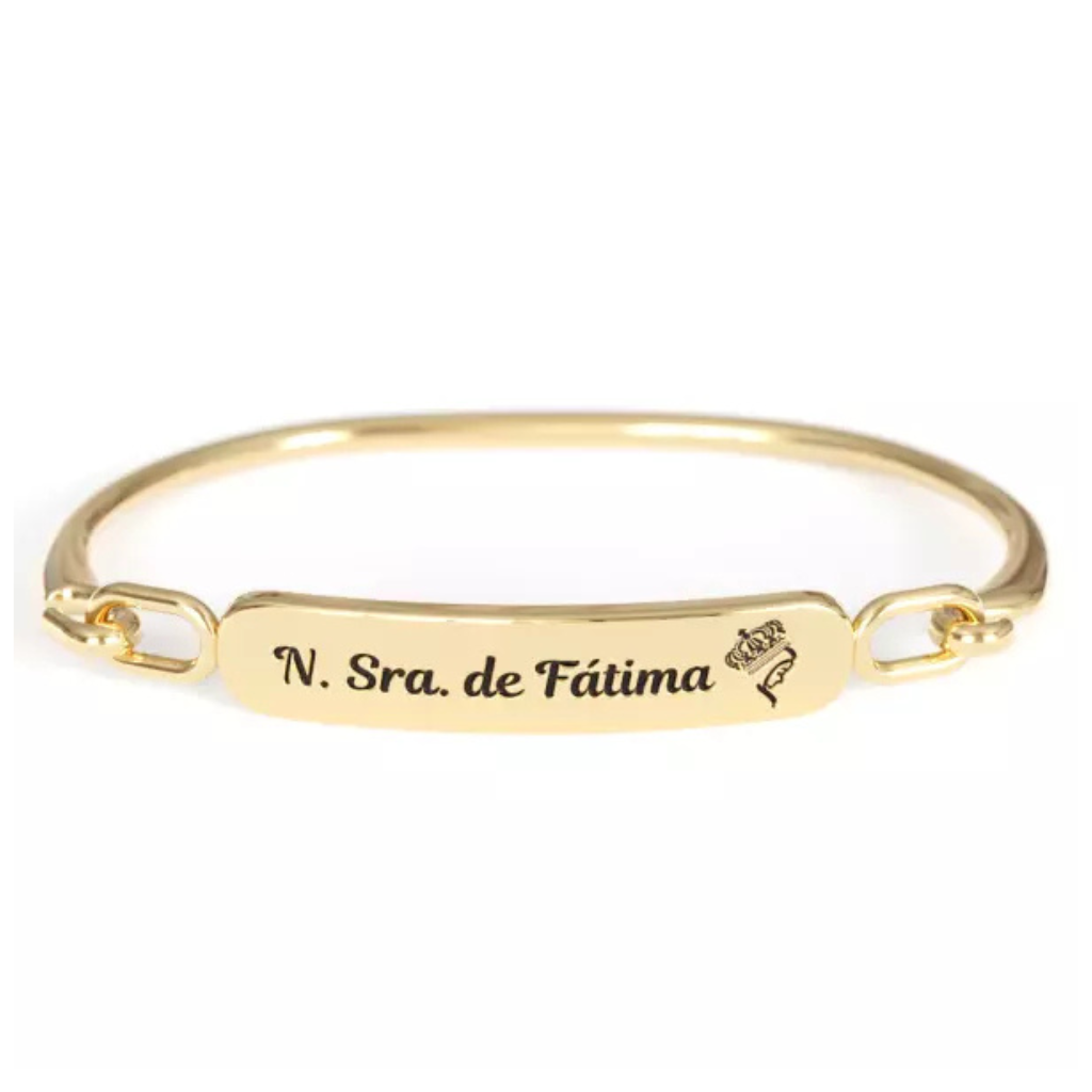 Pulseira Nossa Senhora de Fátima Dourada