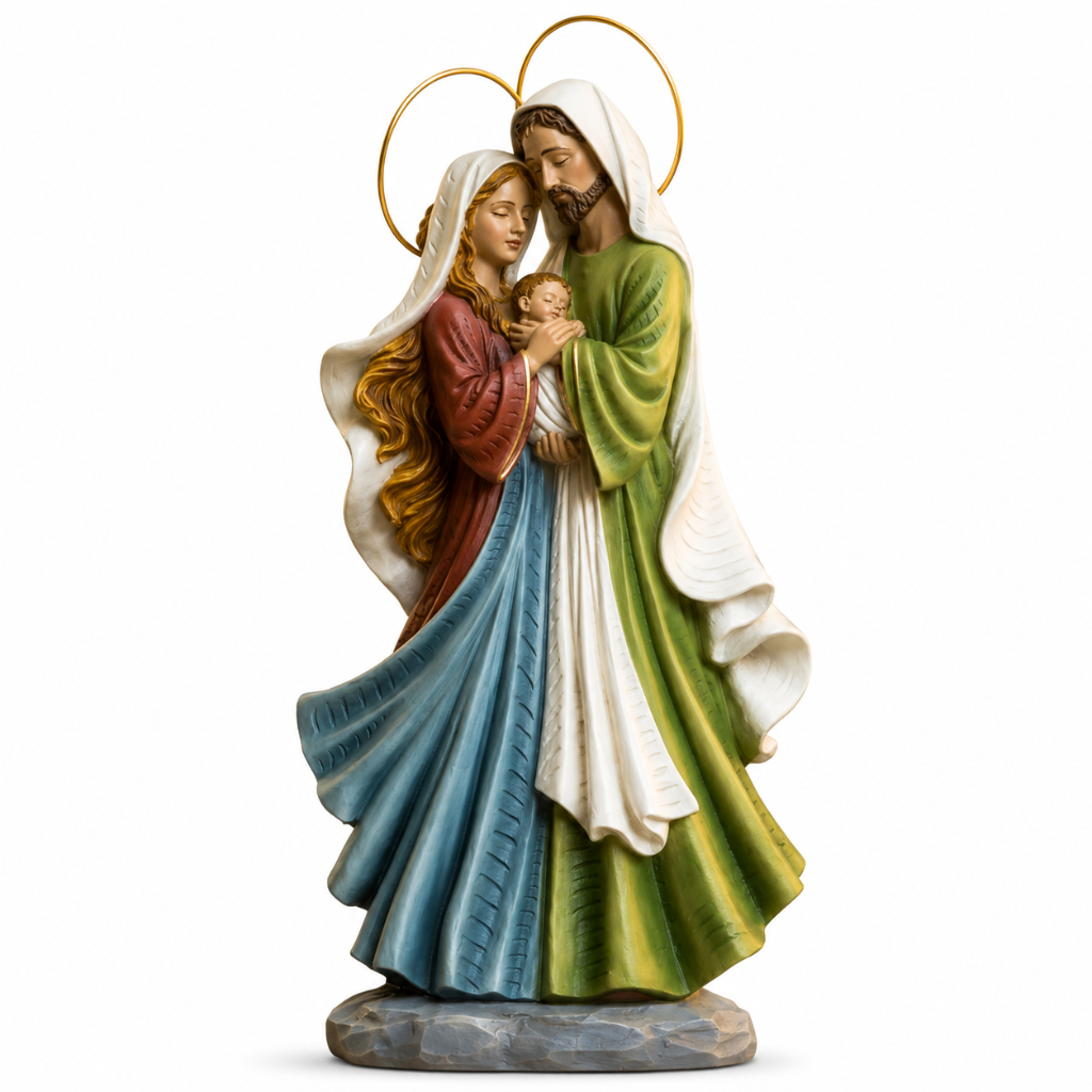 Sagrada Família Afetuosa com Auréola 30 cm