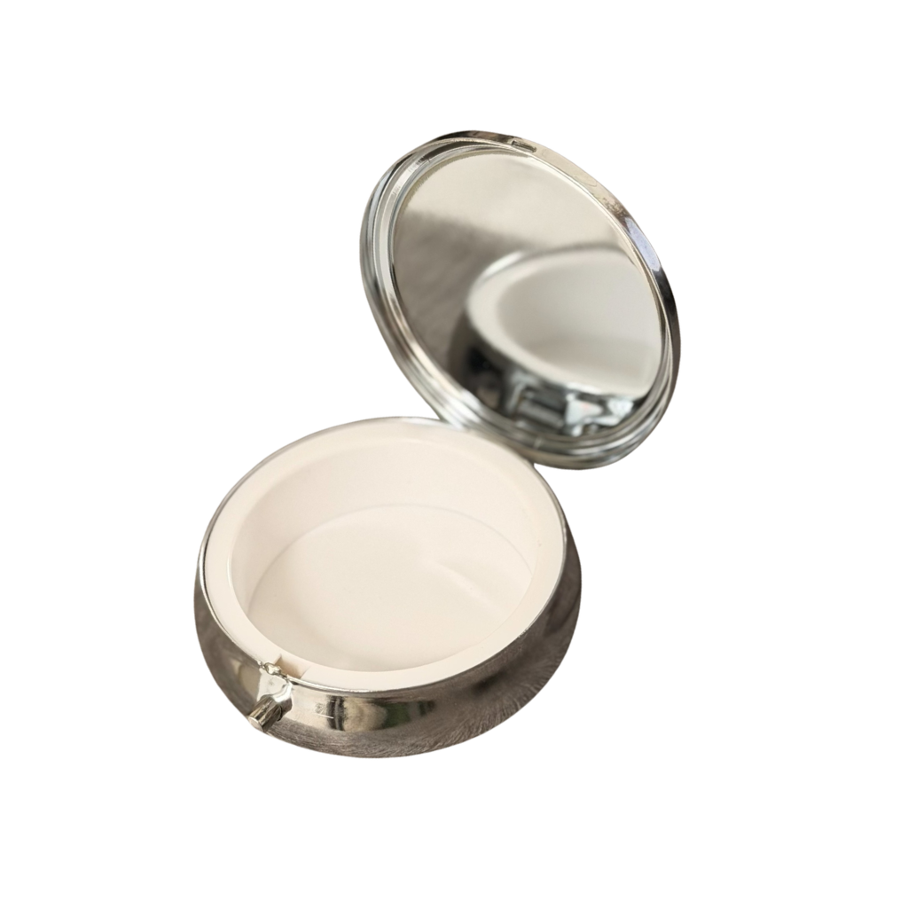 Rosary Holder / Pyx with Saint Benedict Medal - Silver