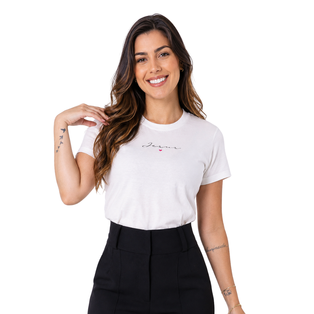 T-shirt Jesus Minimalista - Branca