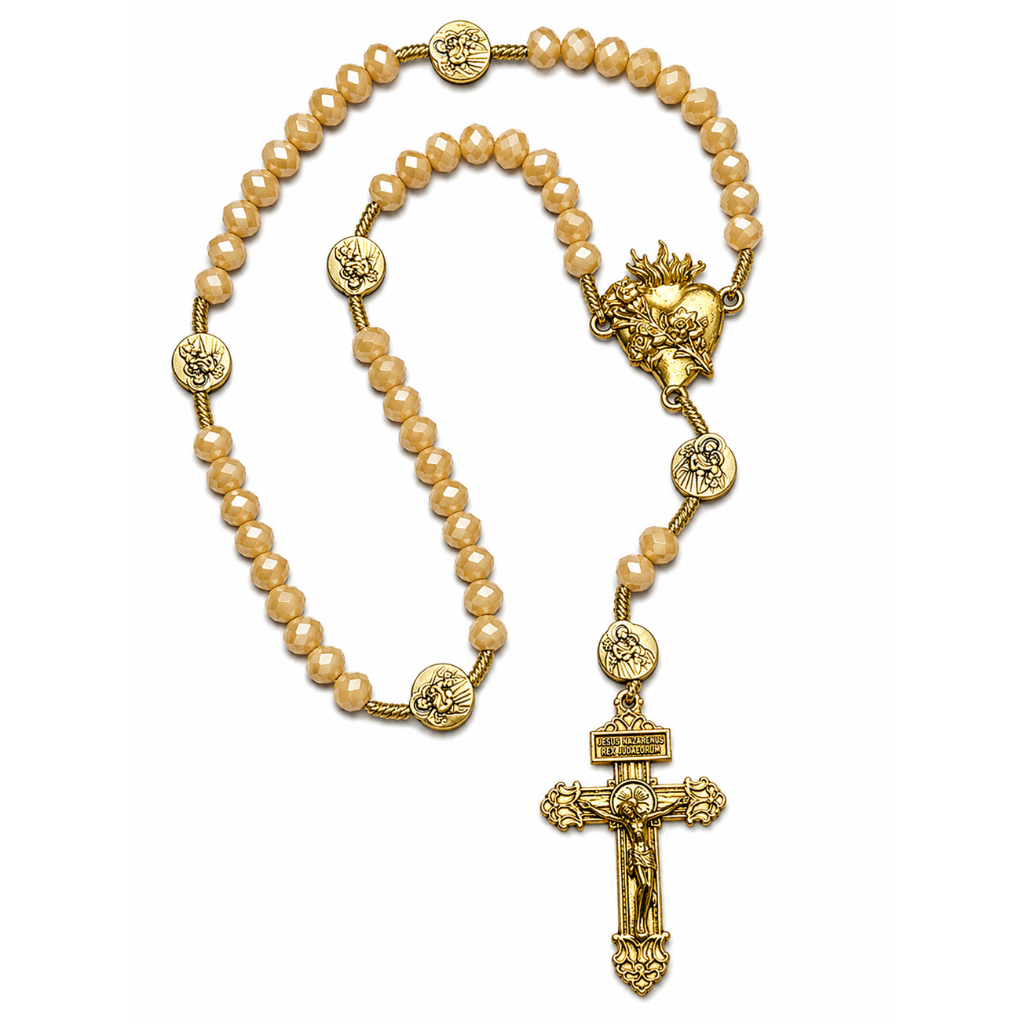 Terço Castíssimo Coração de São José - Dourado