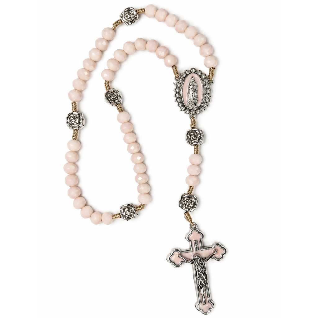 Terço de Nossa Senhora de Guadalupe em Cristal