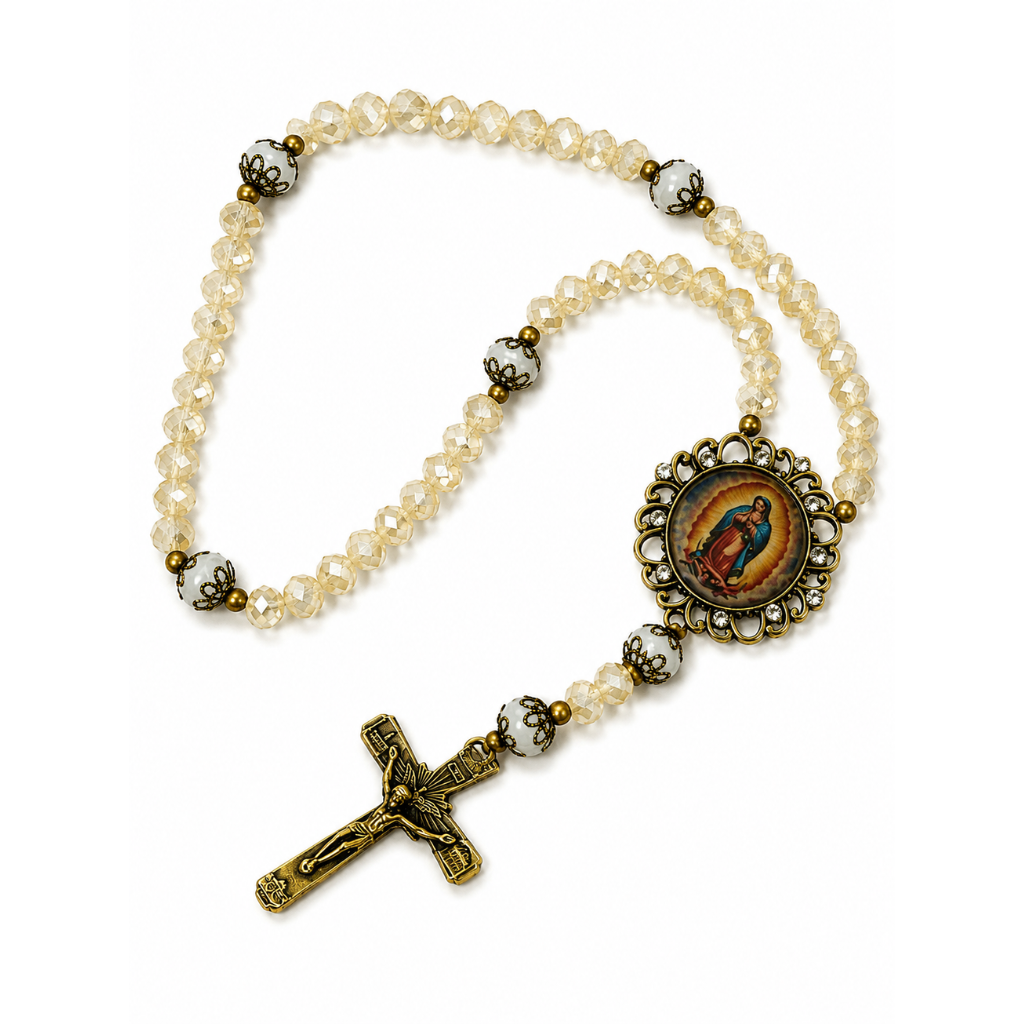 Terço de Nossa Senhora de Guadalupe Cristal