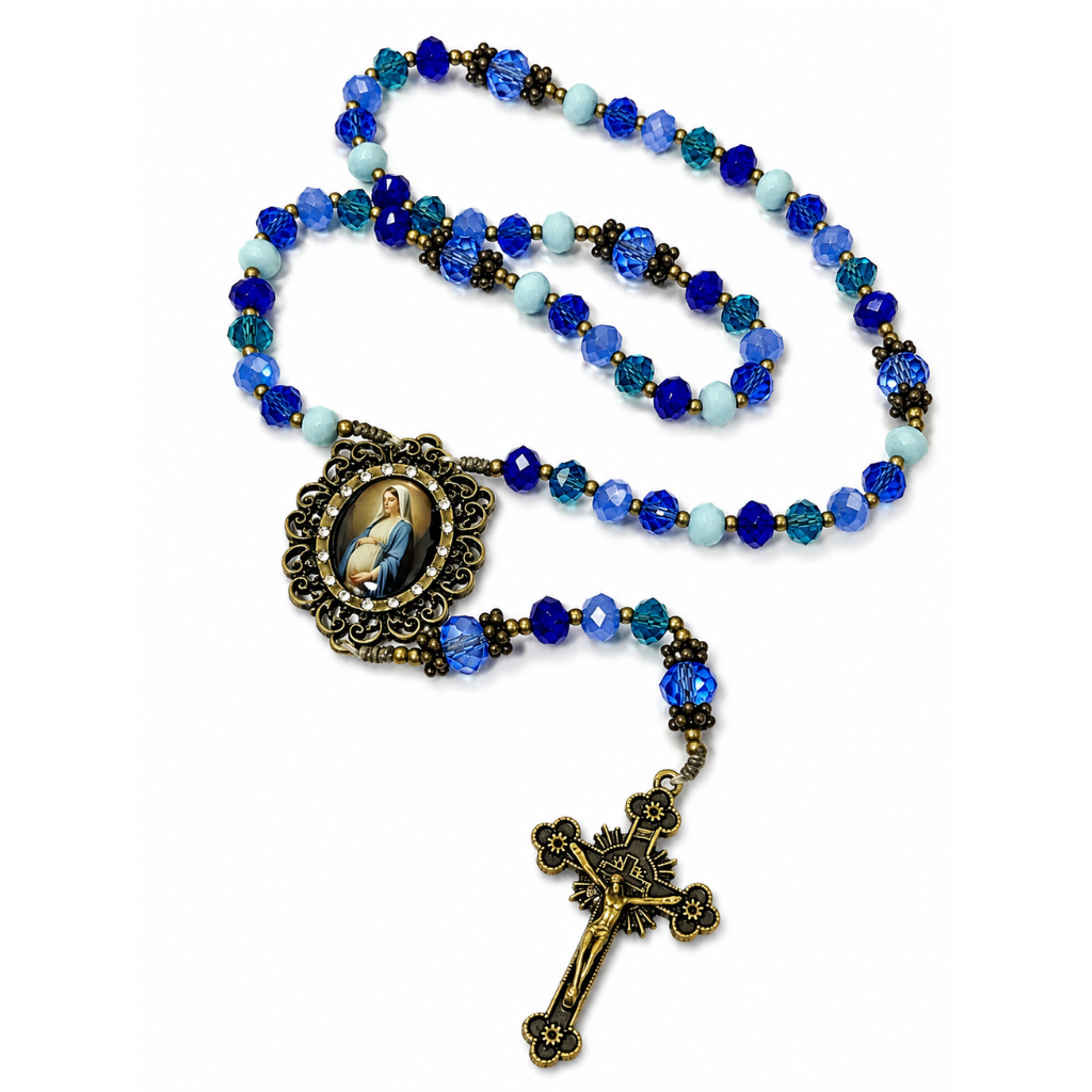 Terço de Nossa Senhora Grávida Azul