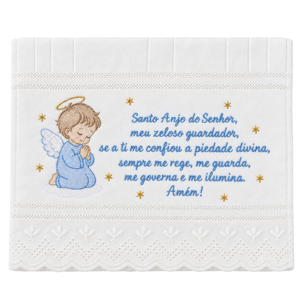 Toalha Infantil Santo Anjo Azul com Oração