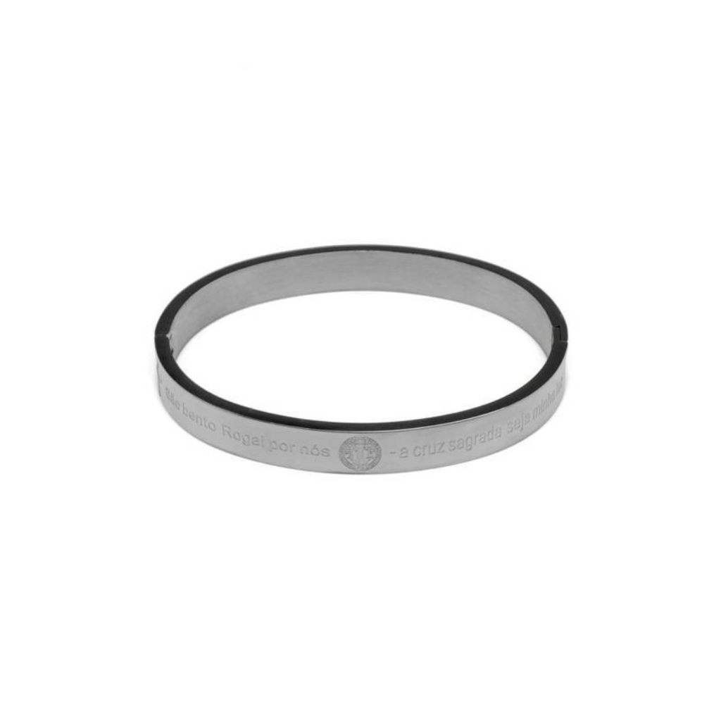 Bracelete Aço Inox - Oração de São Bento