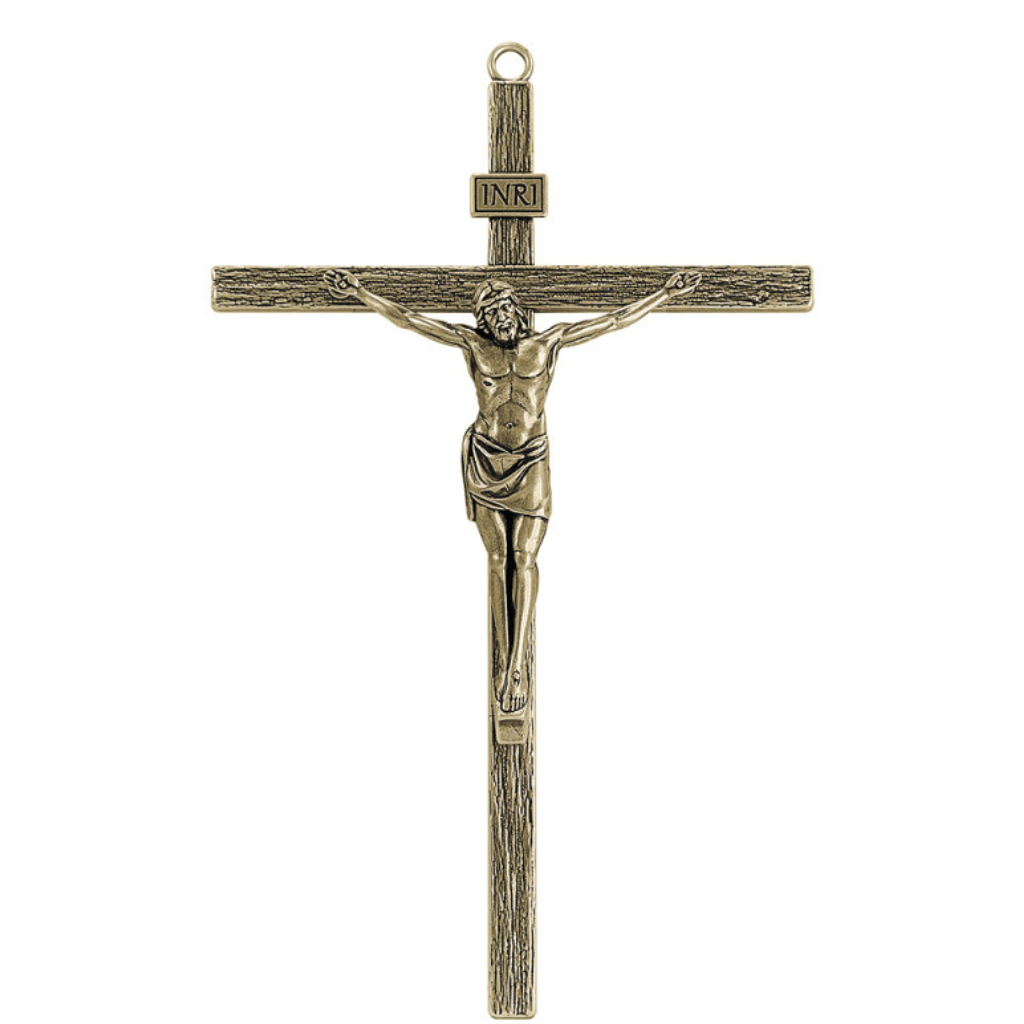 Crucifixo Jesus Cristo Ouro Velho 25cm