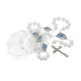 Terço Glacial Branco 8 mm Nossa Senhora das Graças