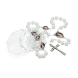 Terço Glacial Branco 8 mm Jesus Misericordioso