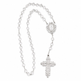 Terço de Noiva Cristal Prata com Strass