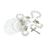 Terço Glacial Branco 8 mm Nossa Senhora Aparecida