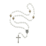 Terço Glacial Branco 8 mm Nossa Senhora Aparecida