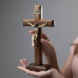 Crucifixo De Mesa/Parede Madeira 26cm