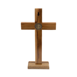 Crucifixo Madeira Mesa/Parede São Bento 28cm