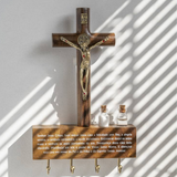 Crucifixo Porta Chave Oração do Lar