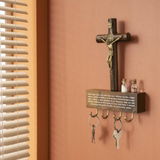 Crucifixo Porta Chave Oração do Lar