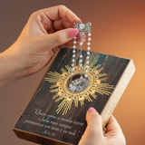 Eucharistic Souvenir Monstrance in Imbuia Wood with Rosary