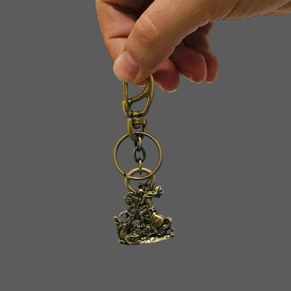 Saint George Metal Keychain with Carabiner