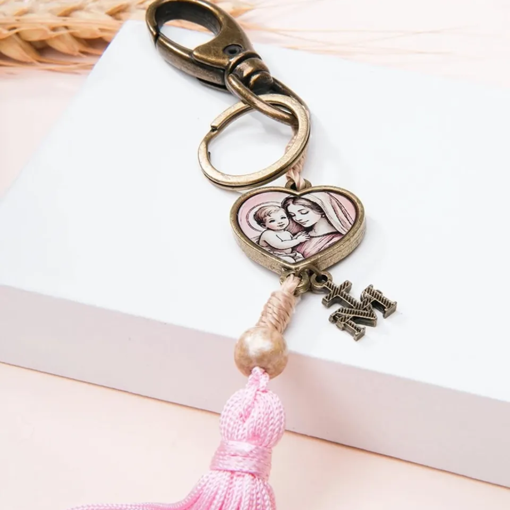 Llavero Madre de Todas las Madres con Pompón Rosa Claro