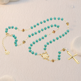 Colar Terço Turquesa Nossa Senhora Aparecida - Cristal