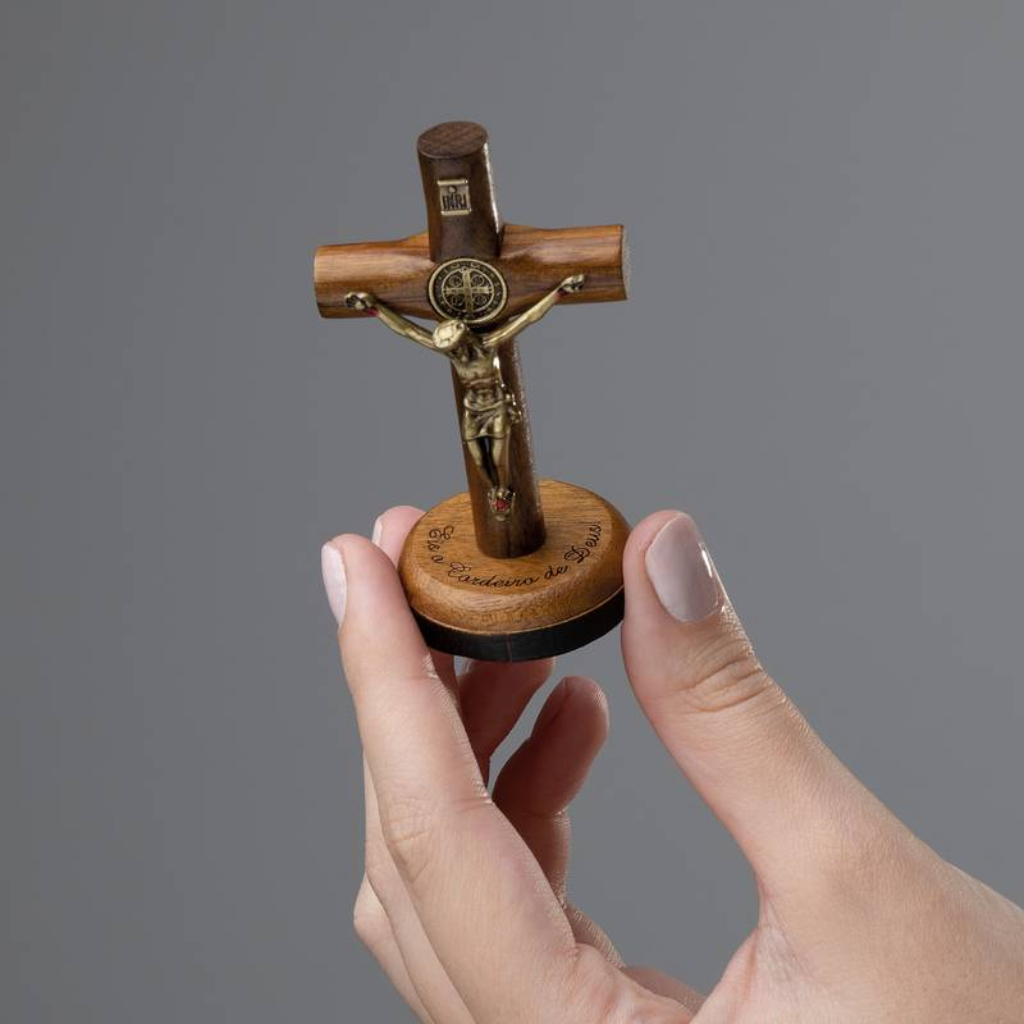 Cylindrical Wooden Crucifix 7cm