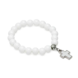 Pulseira Infantil Branca com Cruz