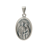 Medalla italiana de la Sagrada Familia, plata antigua, pequeña