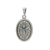 Medalla italiana de la Sagrada Familia, plata antigua, pequeña