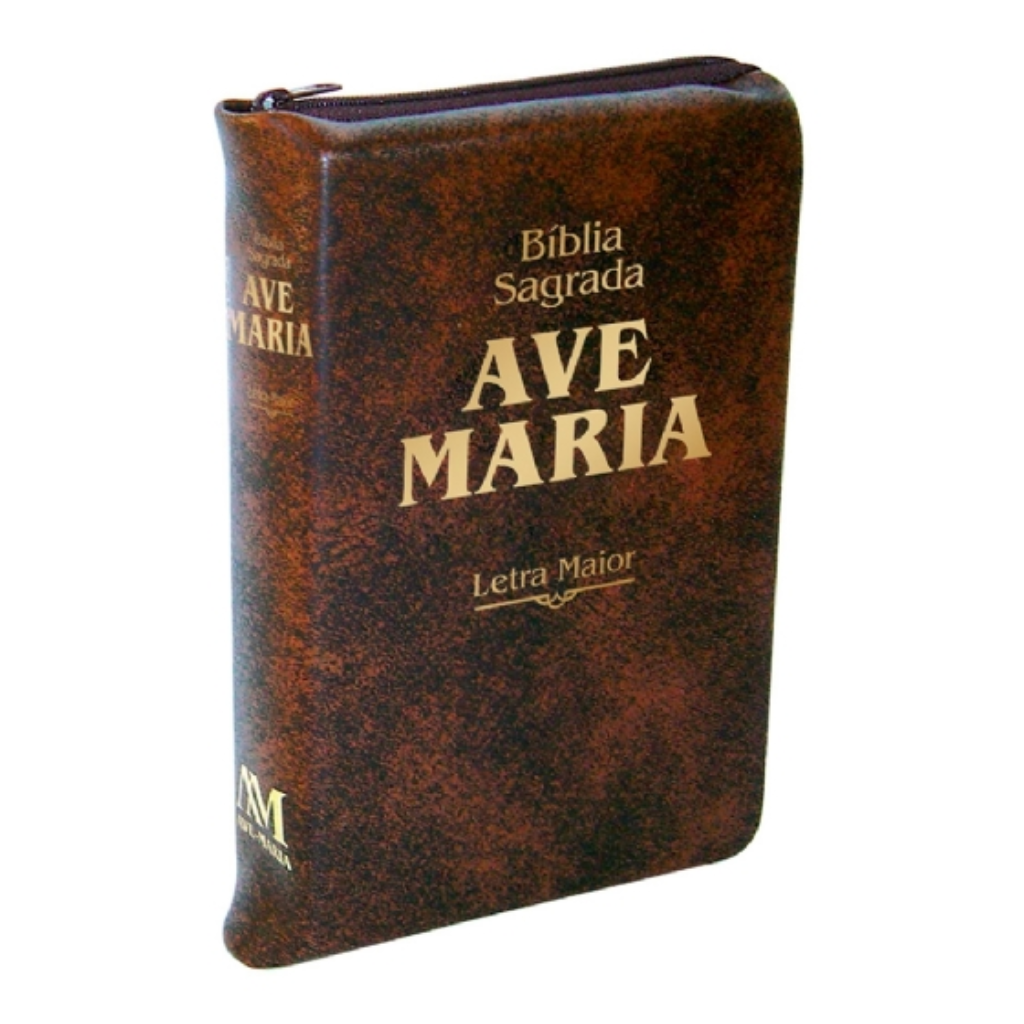 Bíblia Letra Maior Zíper - Marrom