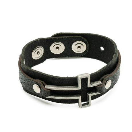 Pulsera cruzada de cuero negro