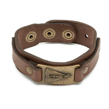 Pulsera Nuestra Señora de Aparecida - Cuero Marrón