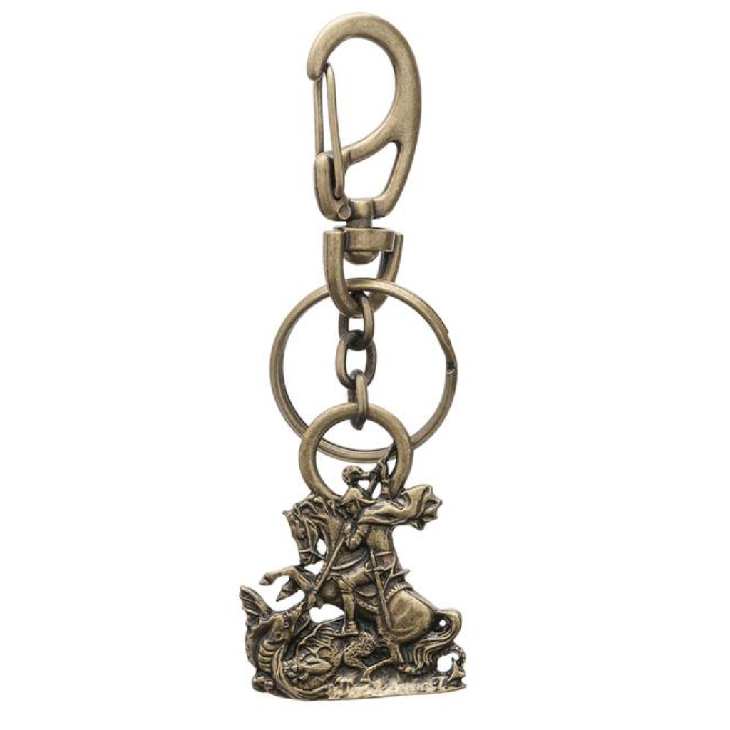 Saint George Metal Keychain with Carabiner