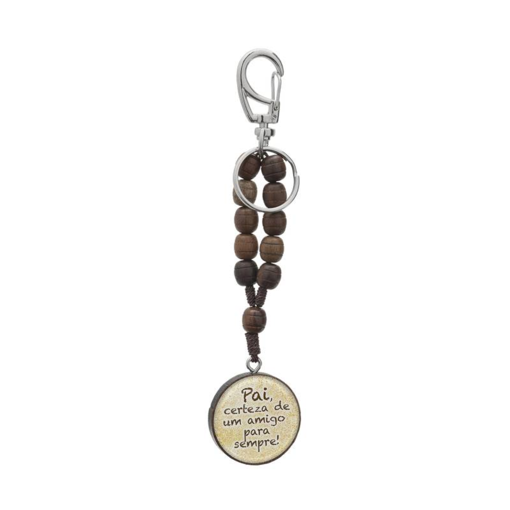 Saint Joseph/Father Keychain - Imbuia Wood Rosary 9/10mm