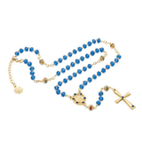 Our Lady of Aparecida Rosary Necklace - Adjustable Blue Crystal