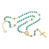 Colar Terço Turquesa Nossa Senhora Aparecida - Cristal