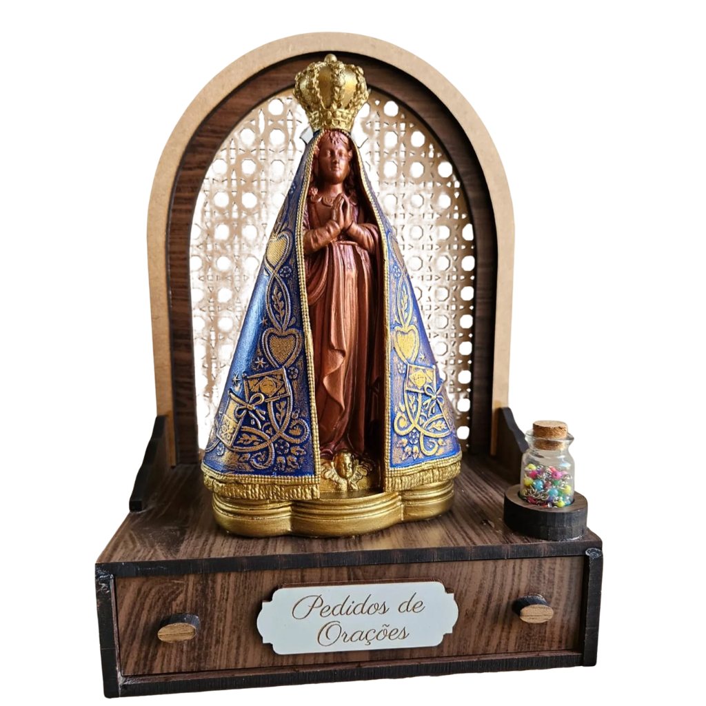 Our Lady of Aparecida Kit 22 cm + Oratory Sideboard with Drawer
