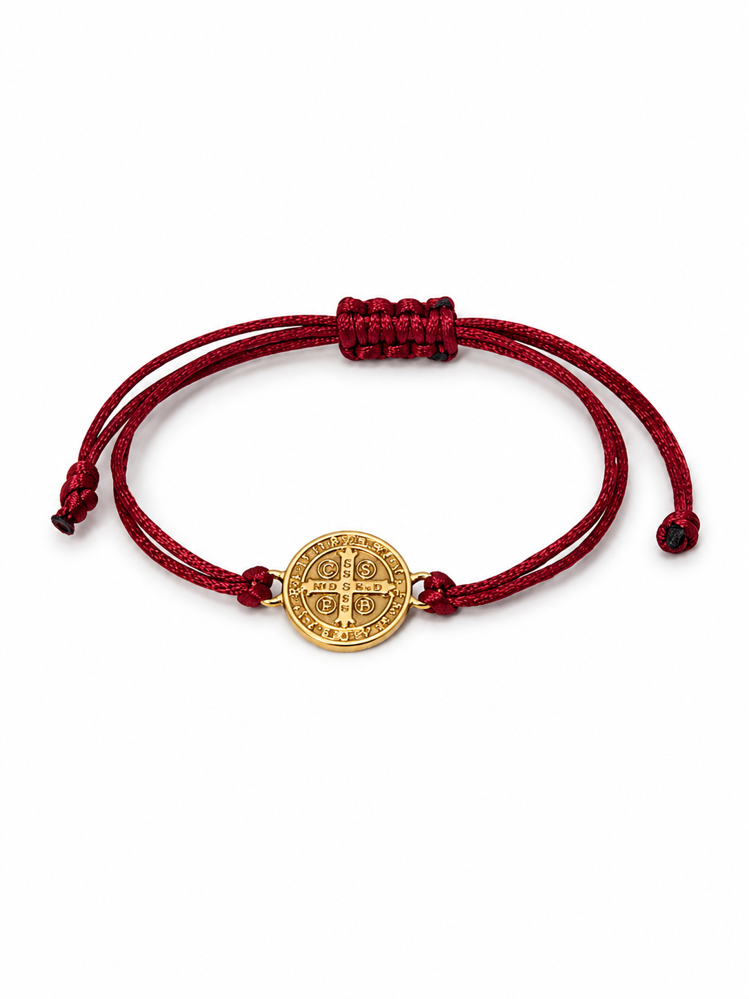 Pulseira Vermelha Com Medalha De Sao Bento