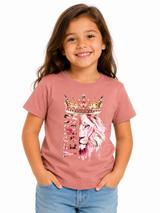 T-Shirt Infantil Feminina Leao Yeshua - Rosa