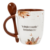 Caneca com Colher “Bênçãos e Fortaleza” - 11oz