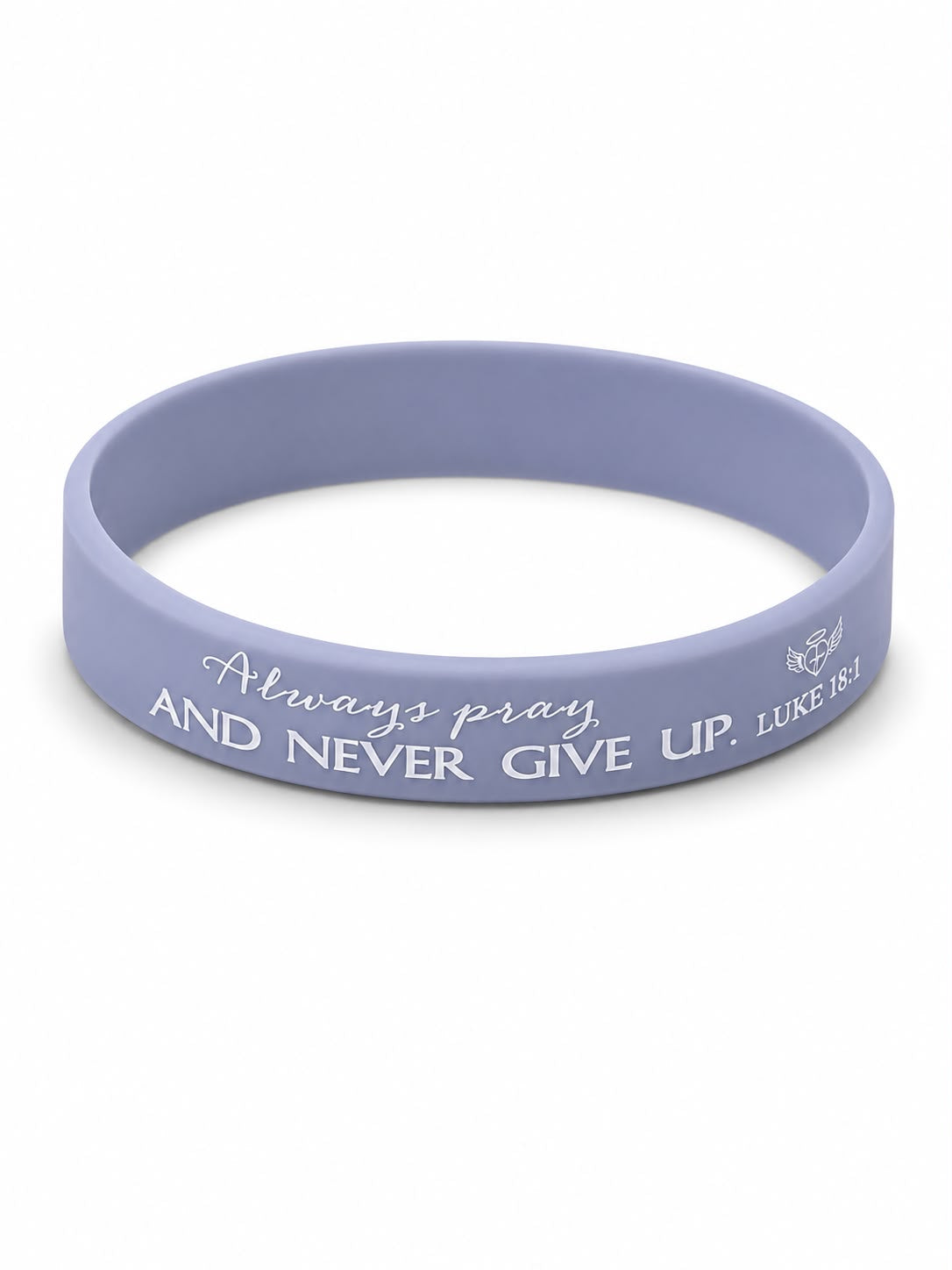 Pulseira de Silicone Lilas – Always Pray and Never Give Up