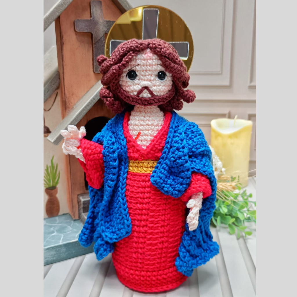 Jesus das Santas Chagas - Crochê - 25cm