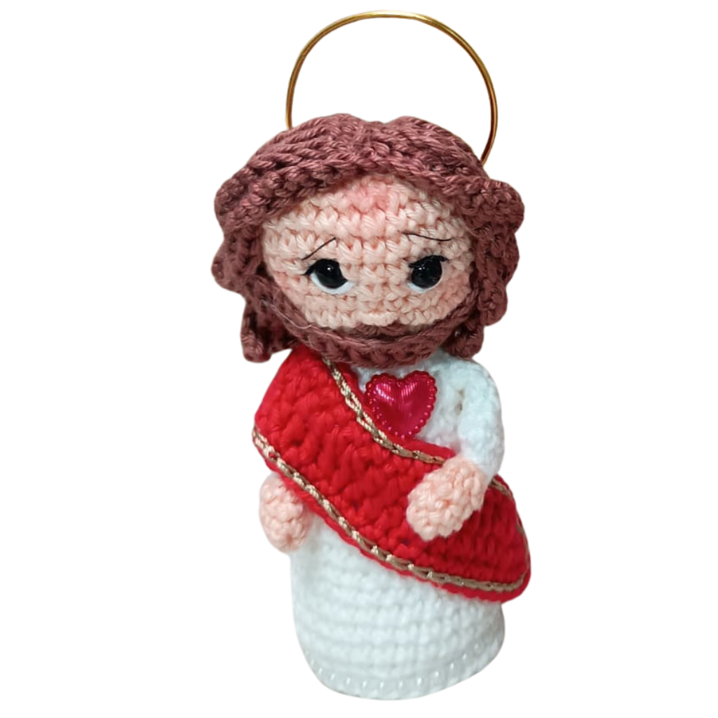 Sagrado Coração de Jesus - 11cm - Crochê