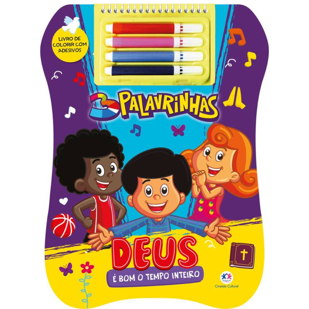 Deus é bom o tempointeiro - Espiral recortado com canetinhas