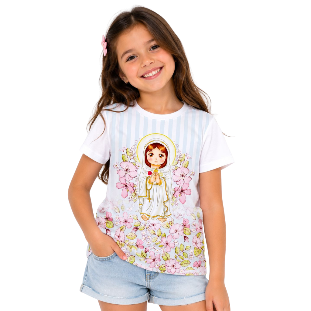 Camiseta Infantil Nossa Senhora Rosa Mística