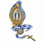 Kit Nossa Senhora das Graças com Gota de Pedras Azuis + Terço