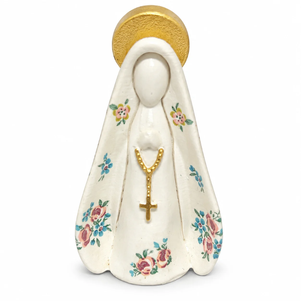 Imagem Nossa Senhora Aparecida com Flores - 9cm