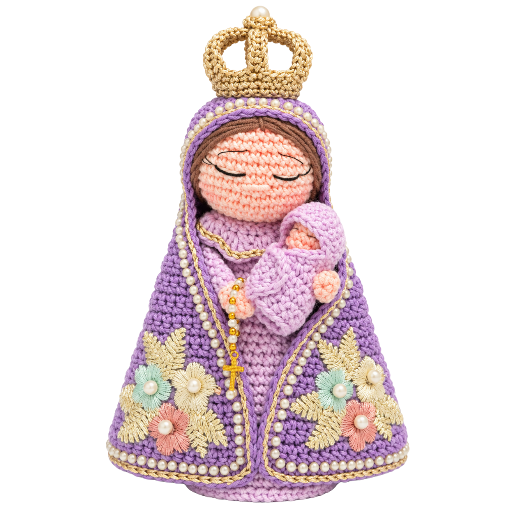 Mãezinha do Céu em Amigurumi - Lilás