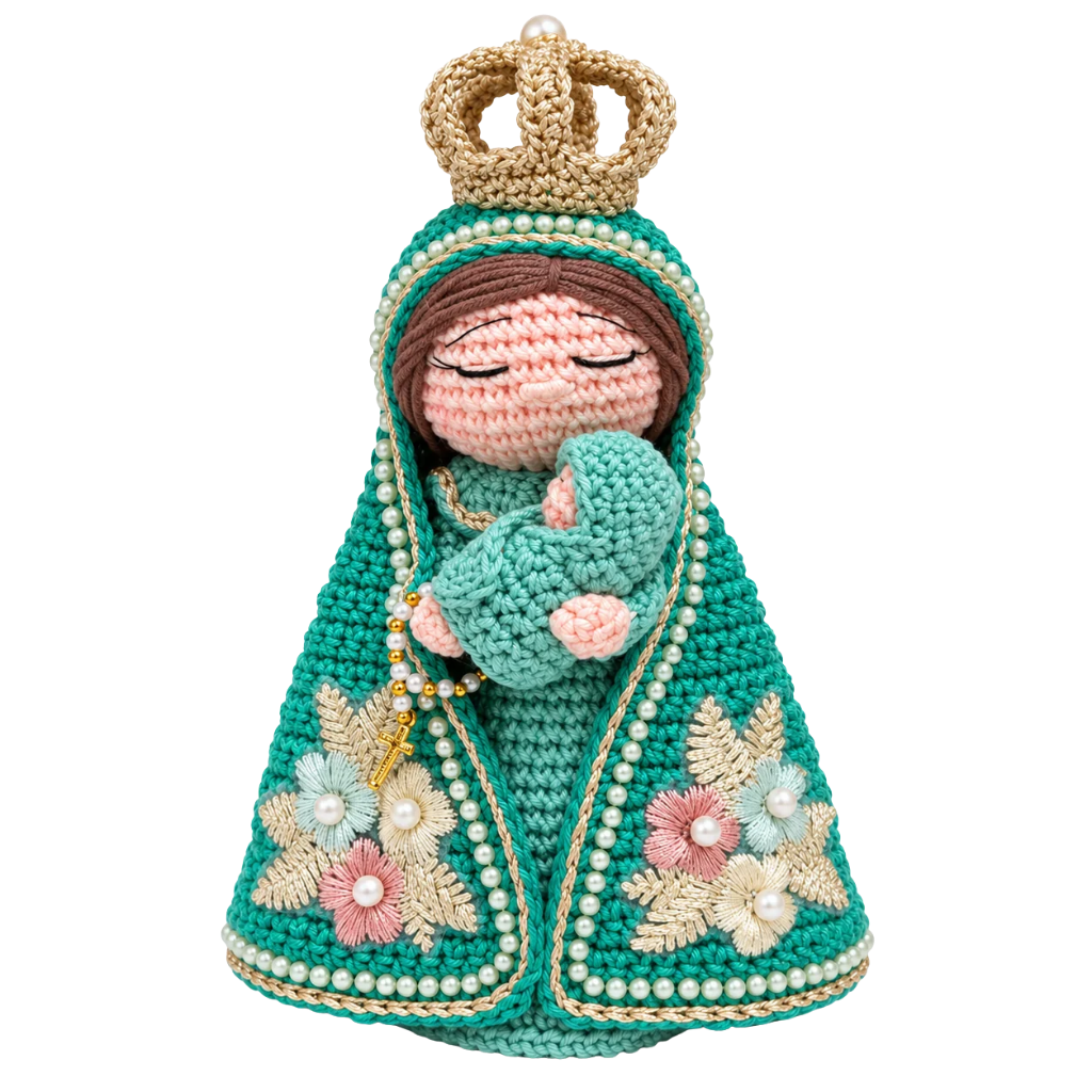 Mãezinha do Céu em Amigurumi - Verde