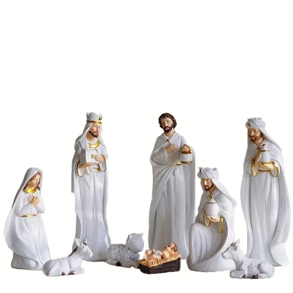 Presépio Clássico Branco – 9 Peças