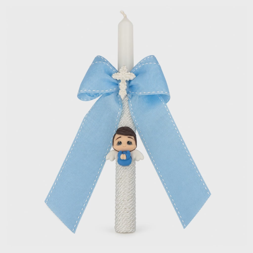 Vela Para Batismo Anjinho - Azul